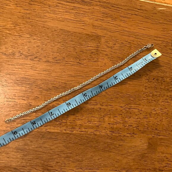 9 in. Elegant Stainless Steel Women's Anklet - Picture 3 of 6